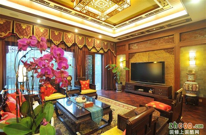 品界国际装饰—重庆茶园别墅钻石岛—中国古典中式元素案例