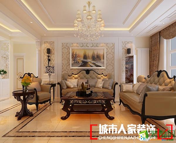 设计说明:本方案的特征是强调线型流动的变化,色彩华丽且用暖色调加以协调,淡黄色墙纸营造出整体温馨居家的氛围;银镜饰面及镜面不锈钢家具的运用为空间添加了现代时尚的气息,同时让空间变得通透灵动;皮革材质的运用让奢华感升级;淡雅的饰品柔化了空间硬朗的线条。它在形式上以浪漫主义为基础,常用大理石、华丽多彩的织物、多姿曲线的家具让室内显示出豪华、富丽的特点,充满强烈的动感效果。