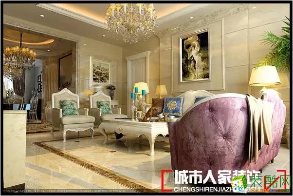 设计说明:本案设计为欧式风格,墙面采用意大利木纹大理石营造出低调奢华的氛围,迎门的户型大理石造型墙既彰显大户人家的气势,有蕴含有容乃大的非凡气度。通过吊顶 地面和墙面的完美结合,呼应着天地和人的气场流转。软包和壁纸及饰品的运用,点缀出主人的品味。灯光的辅助让空间更加生动!
户型解析:本户型的空间划分不够明确,房间的缺角和阳角明显,通过玄关的摆放及两侧垭口的设计可以让户型的区域更加清晰,真正能做到移步易景,让普通平层也能散发出奢华大宅的光彩!