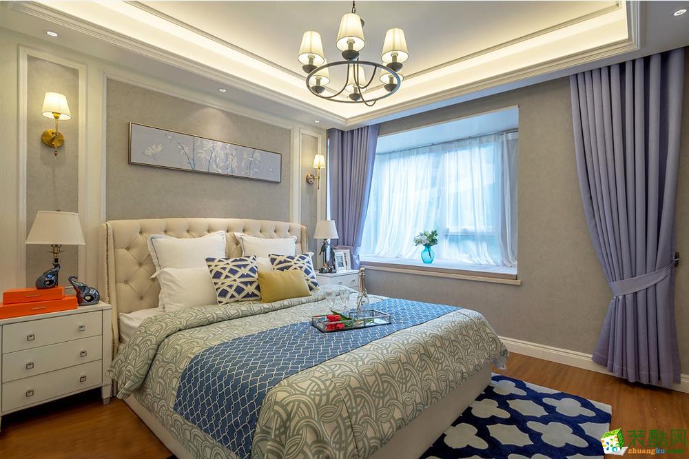 【福圣鑫装饰】120平素净美式三居室，打造简单舒适的暖宅