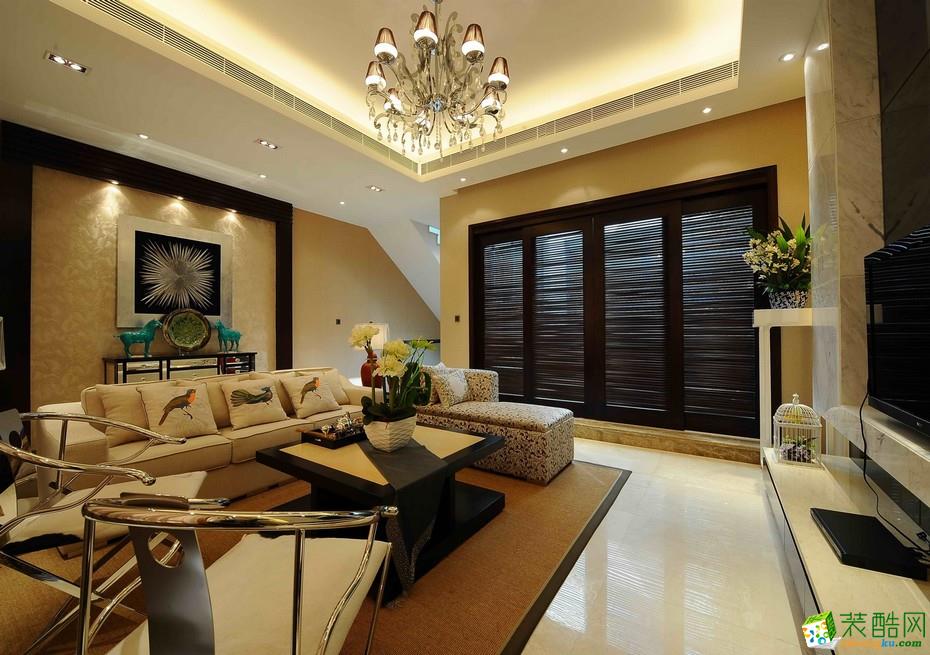 【美的家装饰】129平米新中式风格三室两厅装修案例