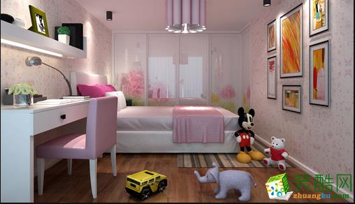 儿童房采用粉色和白色，是女孩子最喜欢的感觉。