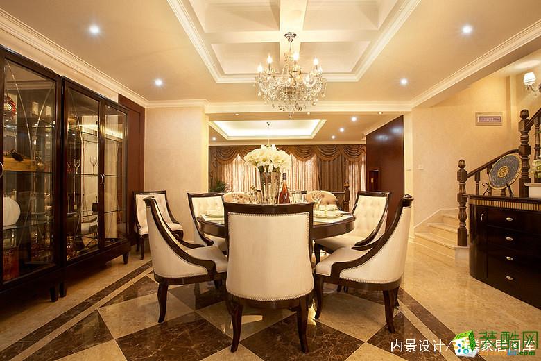 杭州内景装饰—280方美式风格排屋装修设计效果图