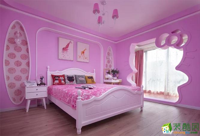 卧室 以粉色的公主风搭配的卧室,阳台卧室之间的这个门洞还装成了